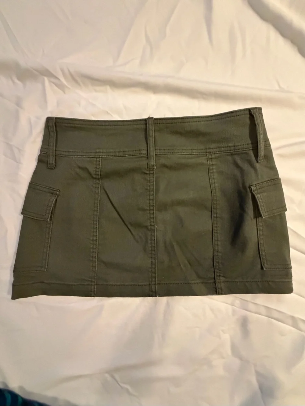 Vanilla Star Olive Green Cargo Mini Skirt